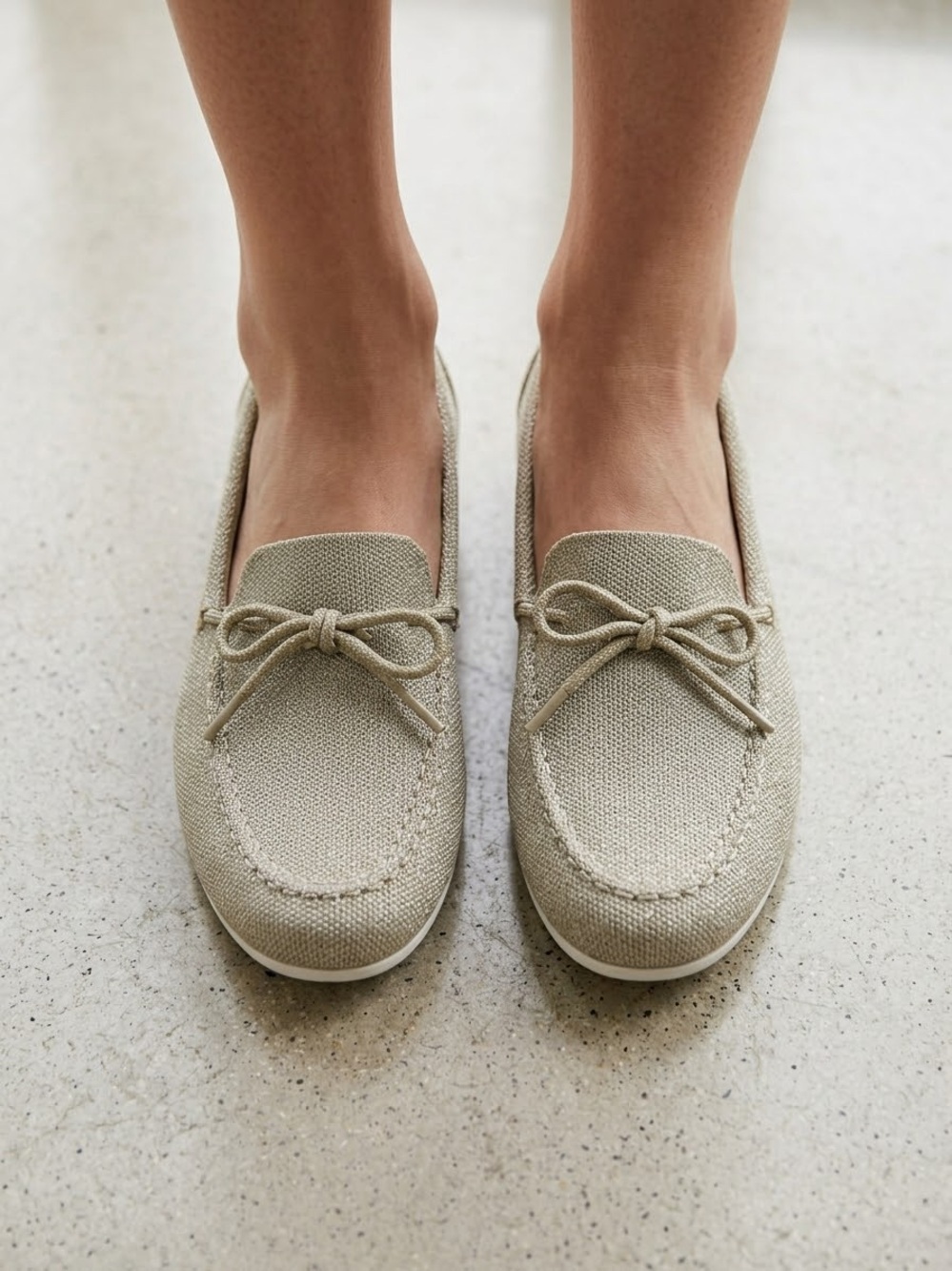 Rothy’s The Driver Metallic Gold Shimmer Loafers